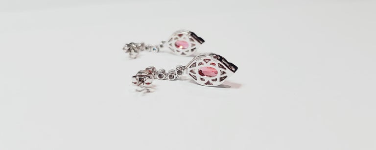 Violet Spinel Drop Earrings with Diamonds main image 0