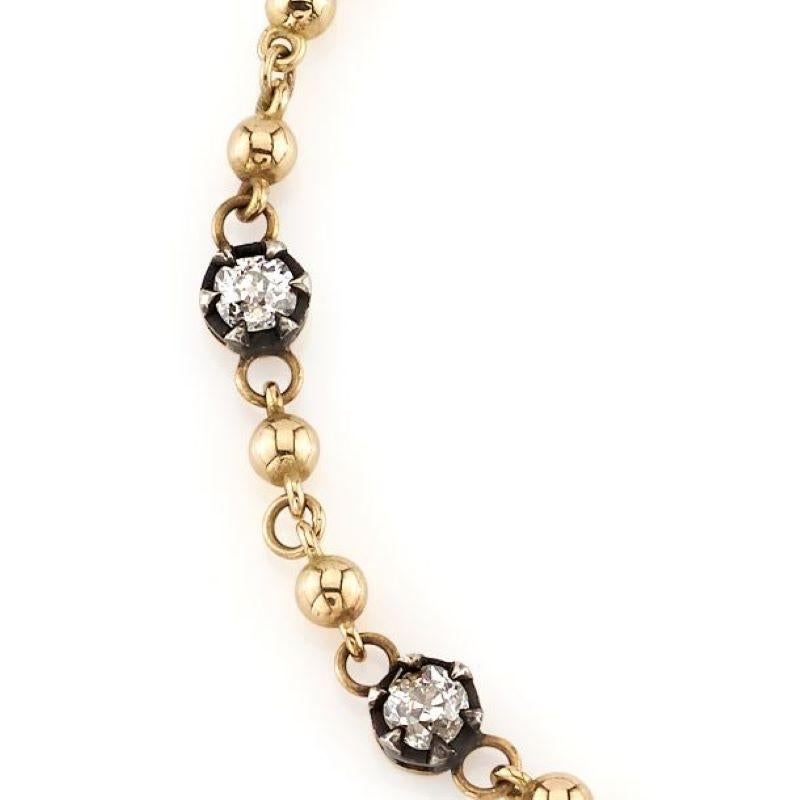 2.33ctw JK/VSI-2 prong set Cushion cut diamonds on a handcrafted 18K yellow gold Rosary bracelet.
