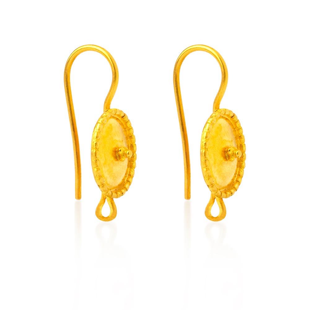 Handcrafted 24K Gold Shield Form Roman Inspired Dangling Earrings
Gold Weight : 3.49 Grams