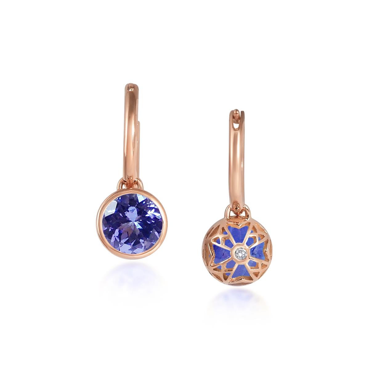 tanzanite rose gold earrings
