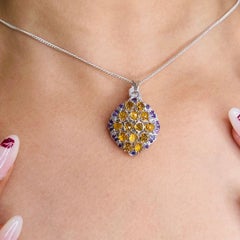 Ciondolo con più pietre da 3,25 carati in argento 925 Regalo per le donne