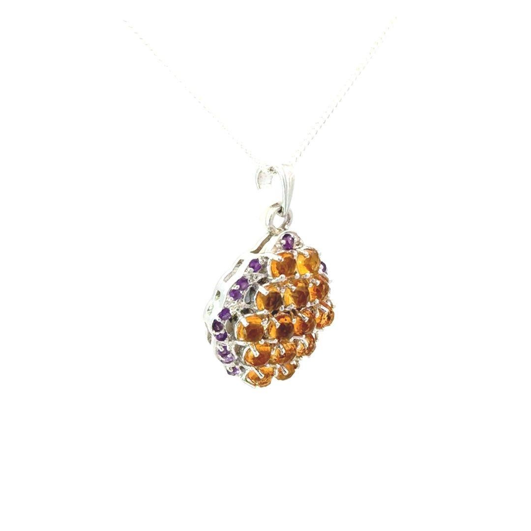 Art Déco Ciondolo artigianale con più pietre da 3,25 carati in argento Sterling 925 Regalo per la mamma in vendita