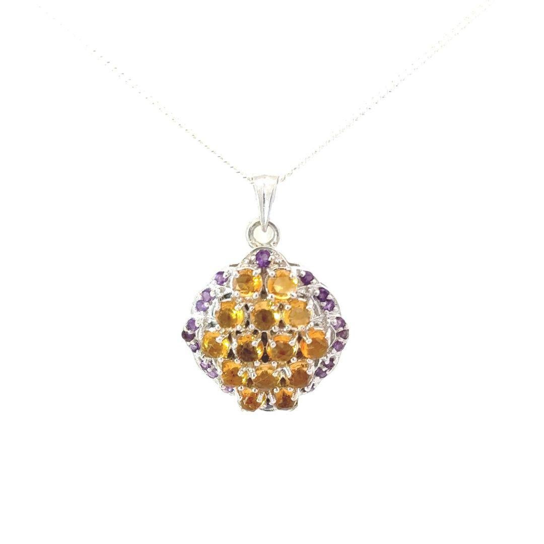 Ciondolo artigianale con più pietre da 3,25 carati in argento Sterling 925 Regalo per la mamma In condizioni Nuovo in vendita a New York, NY