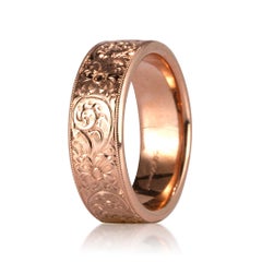 Fede nuziale artigianale da 6,0 mm in oro rosa 18 carati