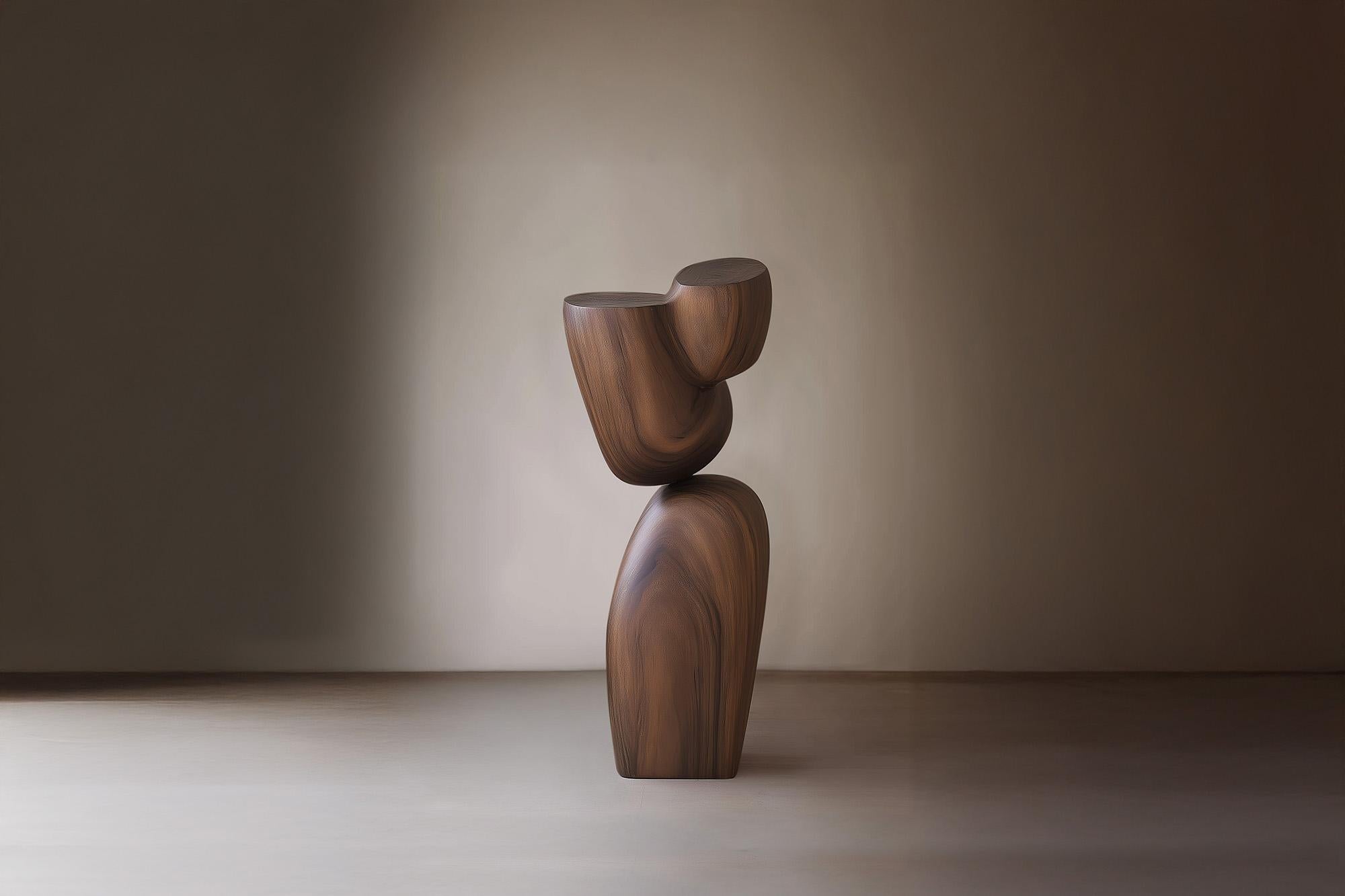Mexican Handcrafted Abstract Art Lull No52 – Wooden Sculpture by Joel Escalona For Sale
