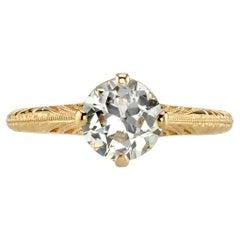 Handcrafted Adele Old European Cut Diamond Ring by Single Stone