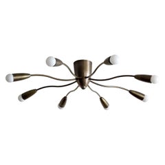 Handcrafted Age Brass Aura-30 Flushmount Ceiling Light by Gallery L7
