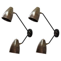 Handcrafted Aged Brass Double-Arm Wall Lights LB-2 by Gallery L7