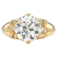 Handcrafted Allison Old European Cut Diamond Ring by Single Stone