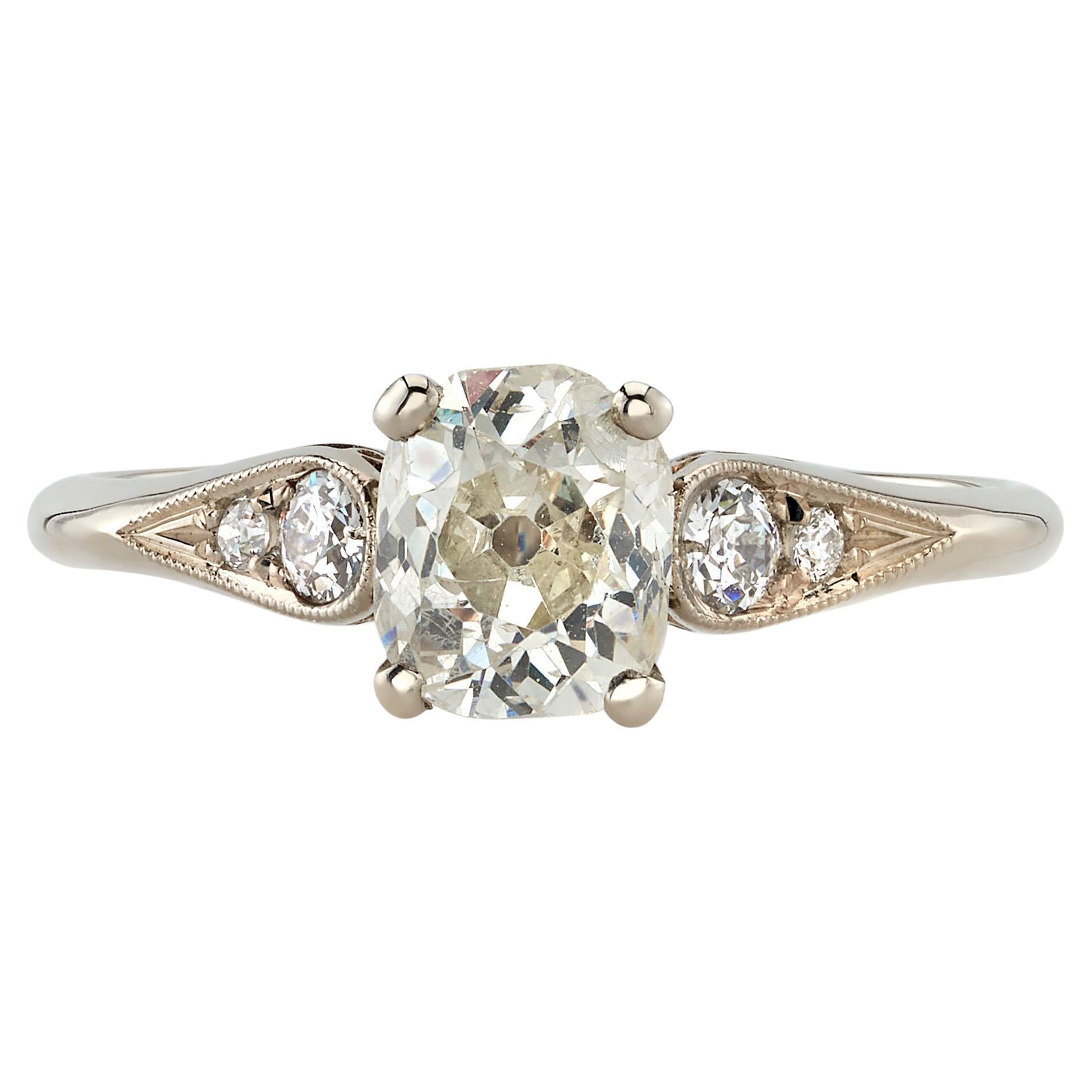 Handcrafted Amanda Antique Cushion Cut Diamond Ring by Single Stone For  Sale at 1stDibs