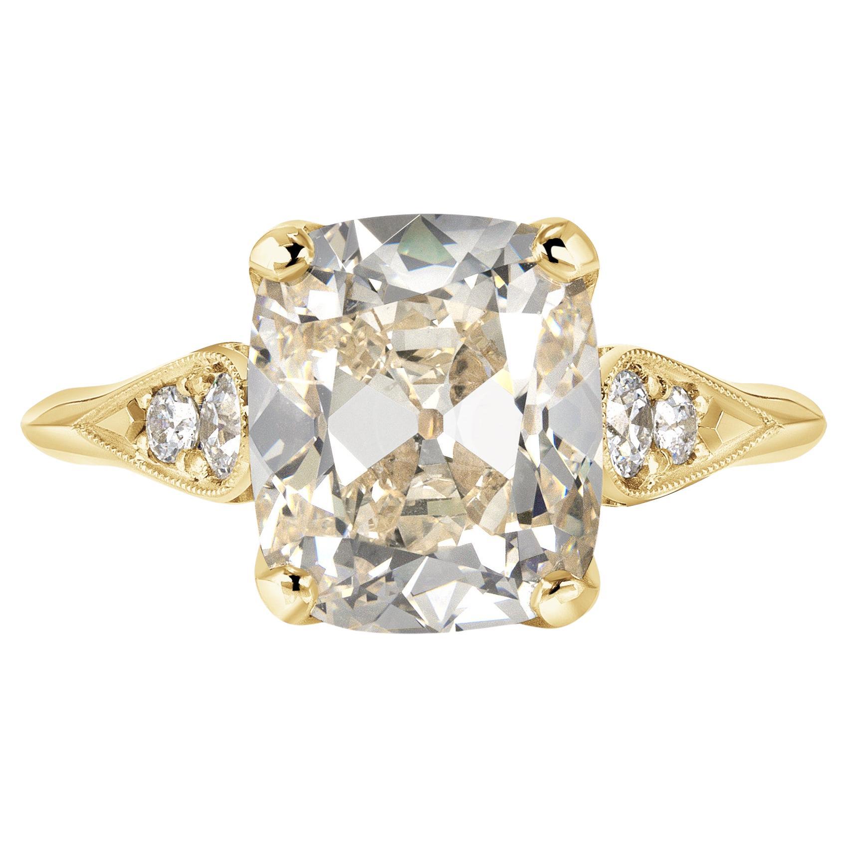 Cushion Cut Diamond Cluster Ring at 1stDibs