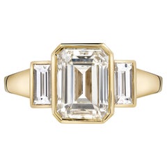 Handcrafted Amelia Emerald Cut Diamond Ring by Single Stone