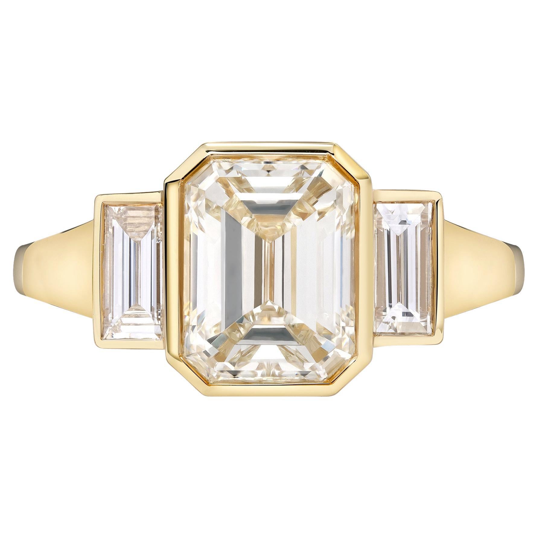 Handcrafted Amelia Emerald Cut Diamond Ring by Single Stone