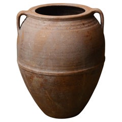 Vintage Handcrafted Anatolian Rustic Earthenware Storage Vessel