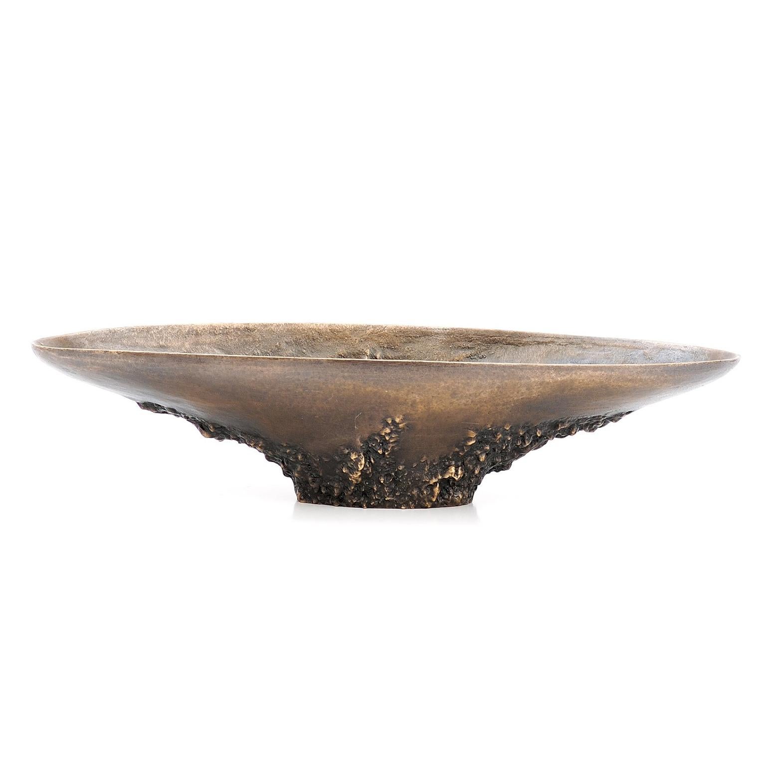 O'Connor bowl forged from cast dark bronze by Fakasaka.