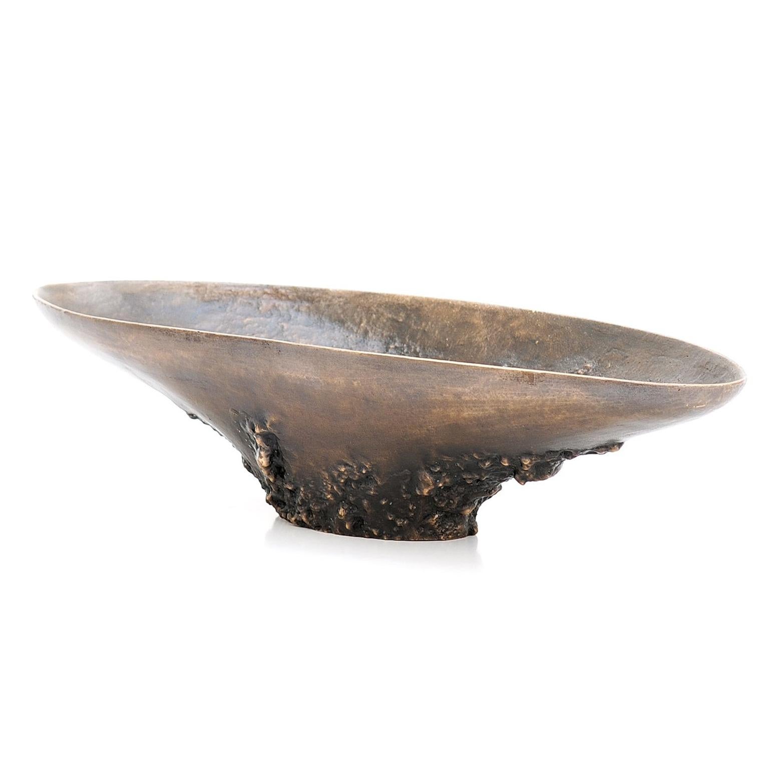 Mid-Century Modern 21st Century Collectible Handcrafted and Dark Cast Oxidised Bronze O'Connor Bowl