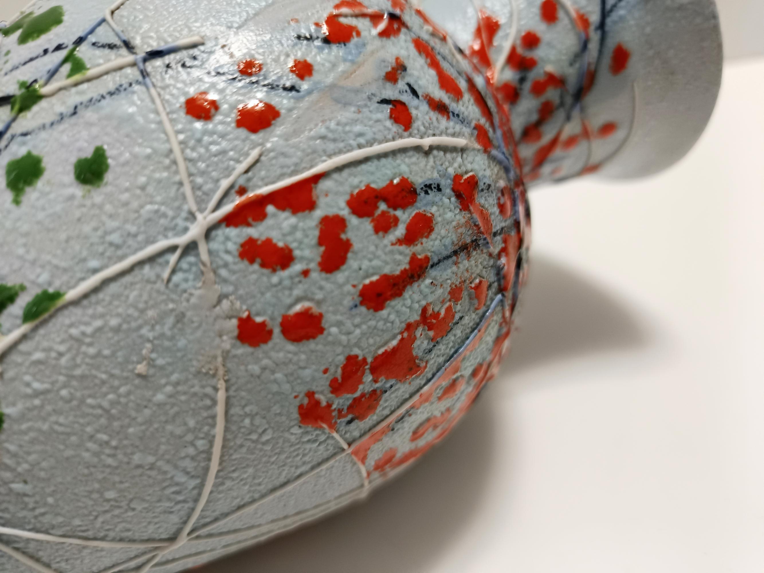 Ceramica Vaso in ceramica multicolore, realizzato e dipinto a mano da Fanciullacci, Italia in vendita