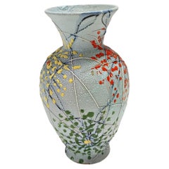 Handcrafted and Hand-painted Multicolored Ceramic Vase by Fanciullacci, Italy
