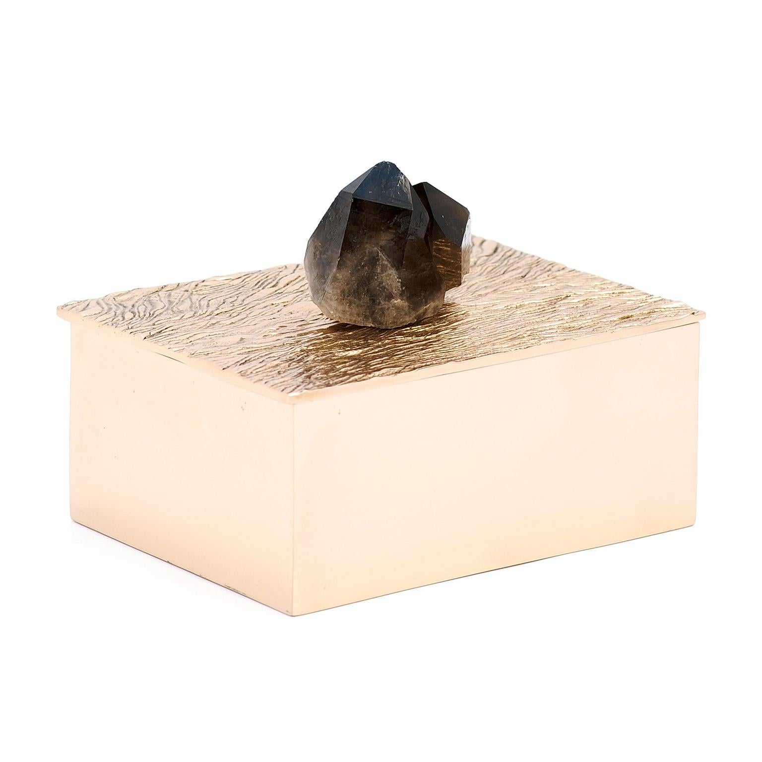 Nicks Box forged from cast bronze and black quarts by Fakasaka.