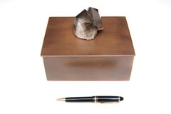 Handcrafted and Polished Cast Bronze and Black Quartz Decorative Box