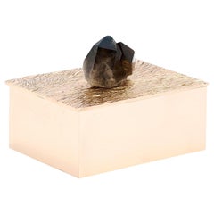Handcrafted and Polished Cast Bronze and Black Quartz Decorative Box
