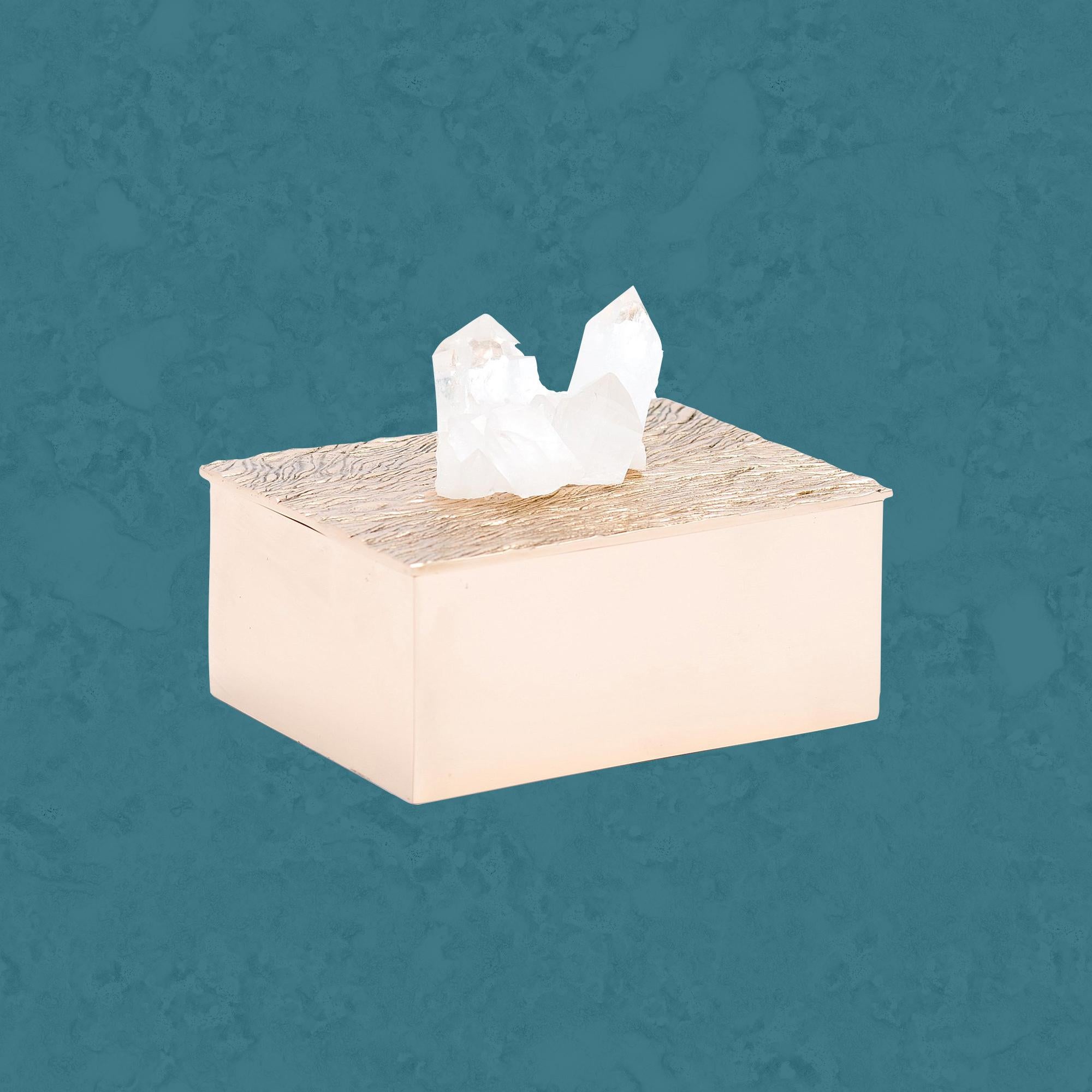 Box Design Nicks Handcrafted and Polished Cast Bronze and White Quartz Nicks Box For ...
