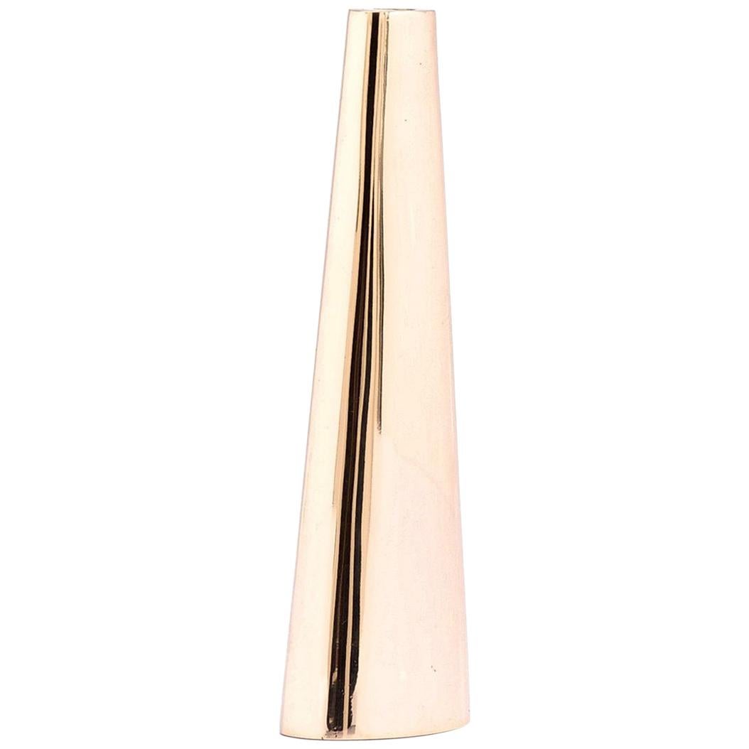 Handcrafted and Polished Cast Bronze Heather Candleholder For Sale
