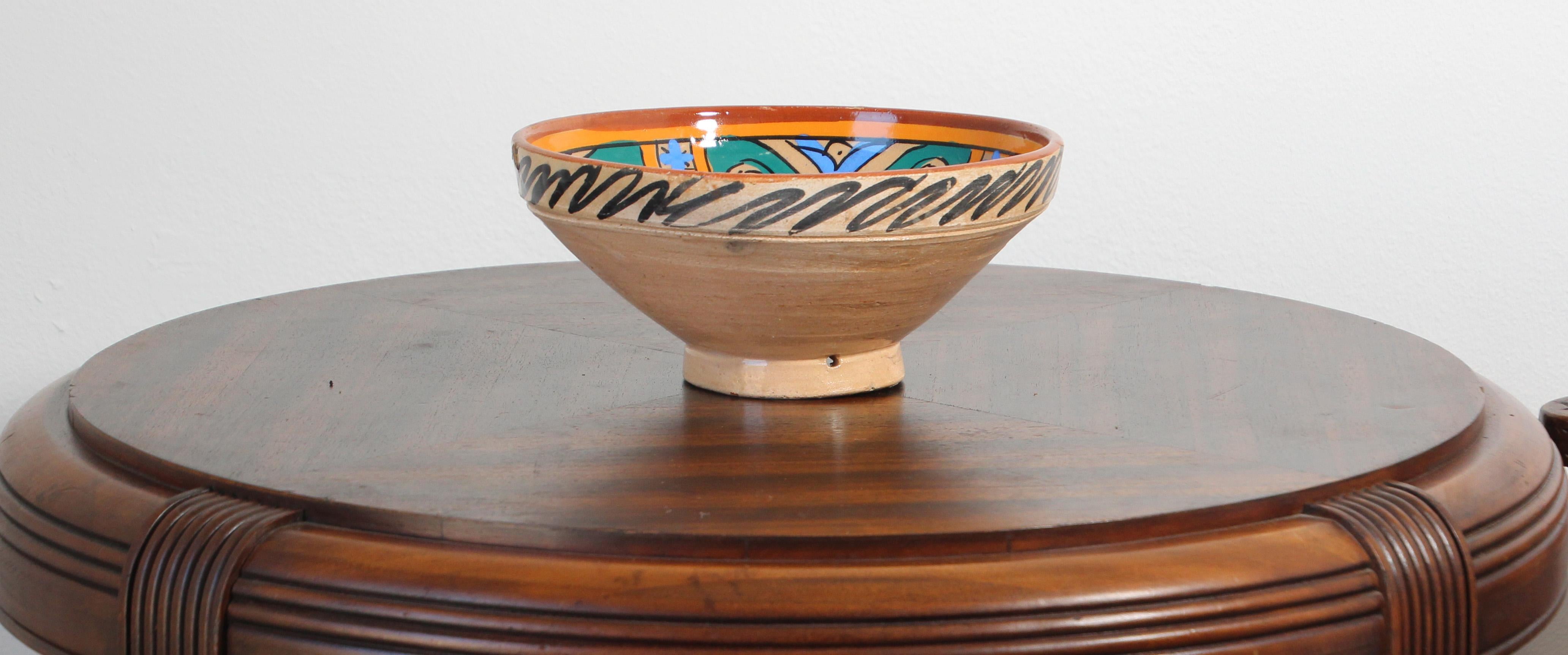 Handcrafted Antique Moroccan Couscous Bowl from Fez, 19th Century In Good Condition For Sale In North Hollywood, CA