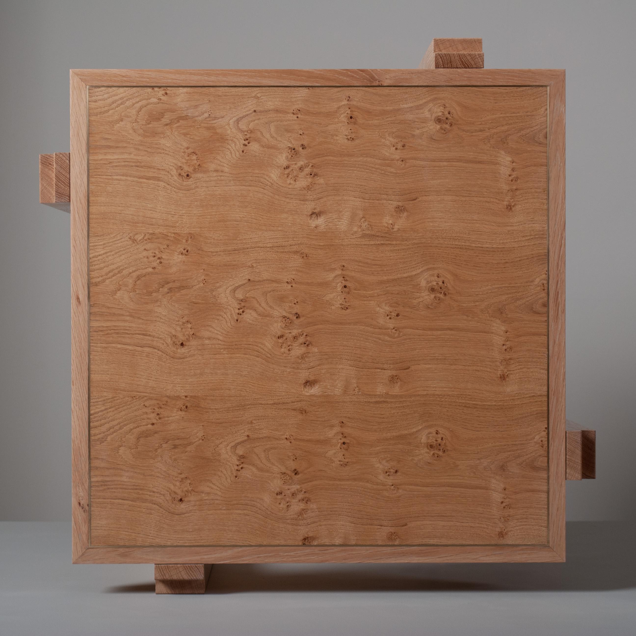 Modern Handcrafted Architectural English Oak Table For Sale