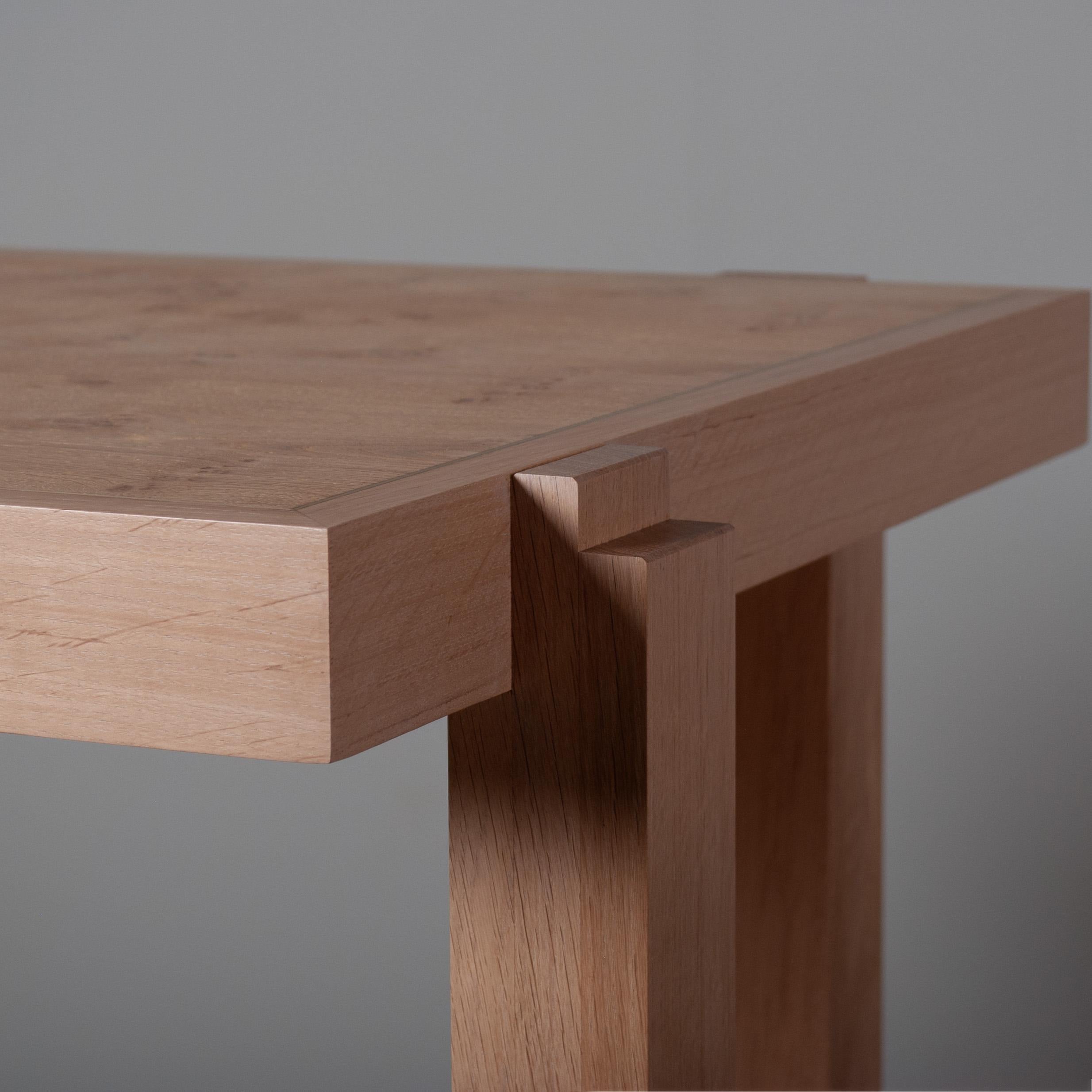 Handcrafted Architectural English Oak Table In New Condition For Sale In London, GB