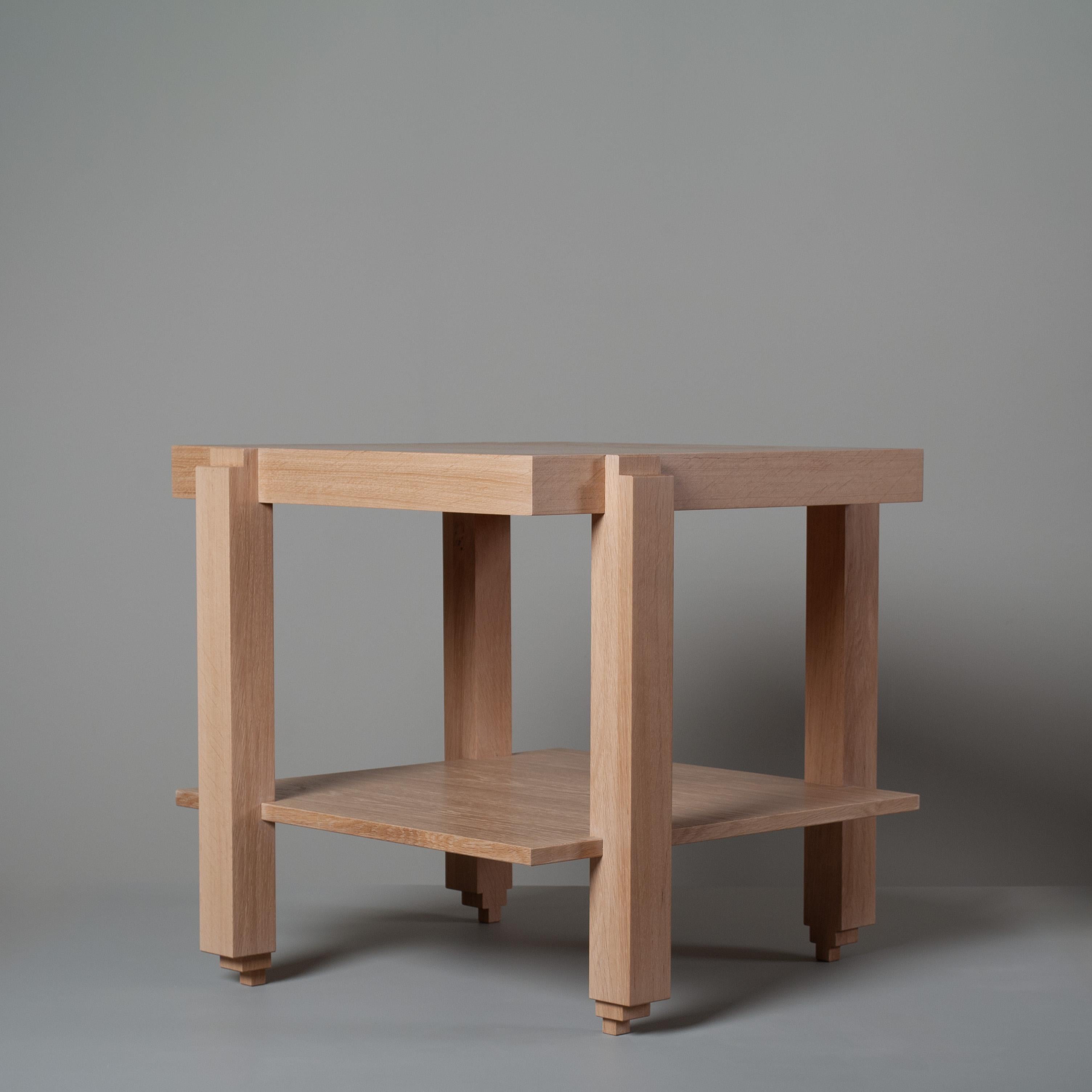 Contemporary Handcrafted Architectural English Oak Table For Sale
