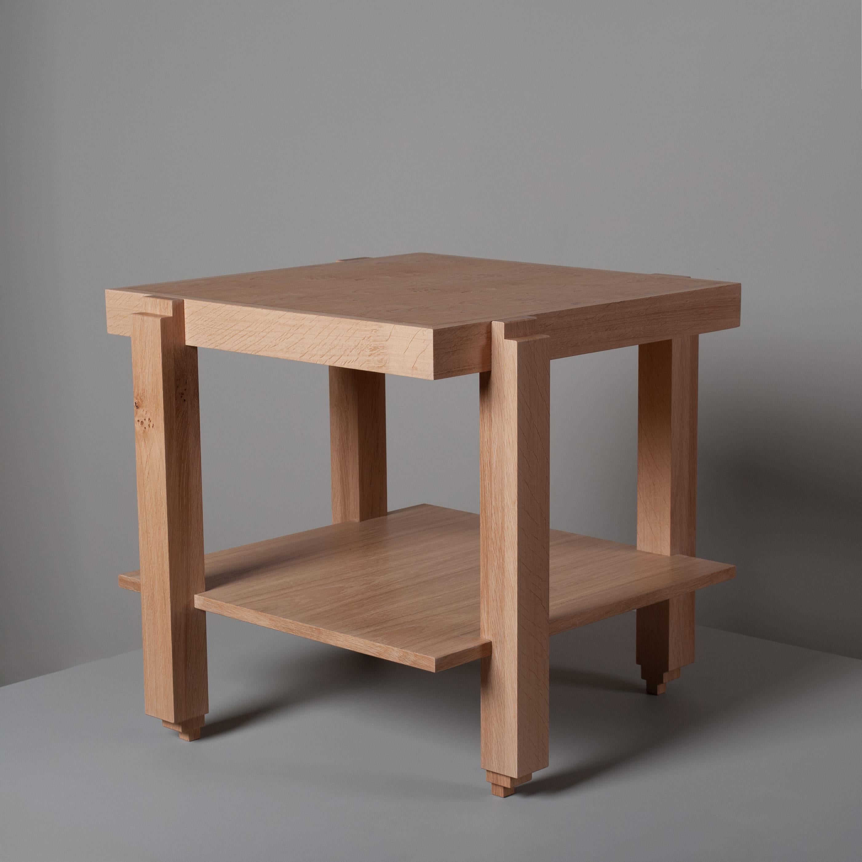 Handcrafted Architectural English Oak Table For Sale 2