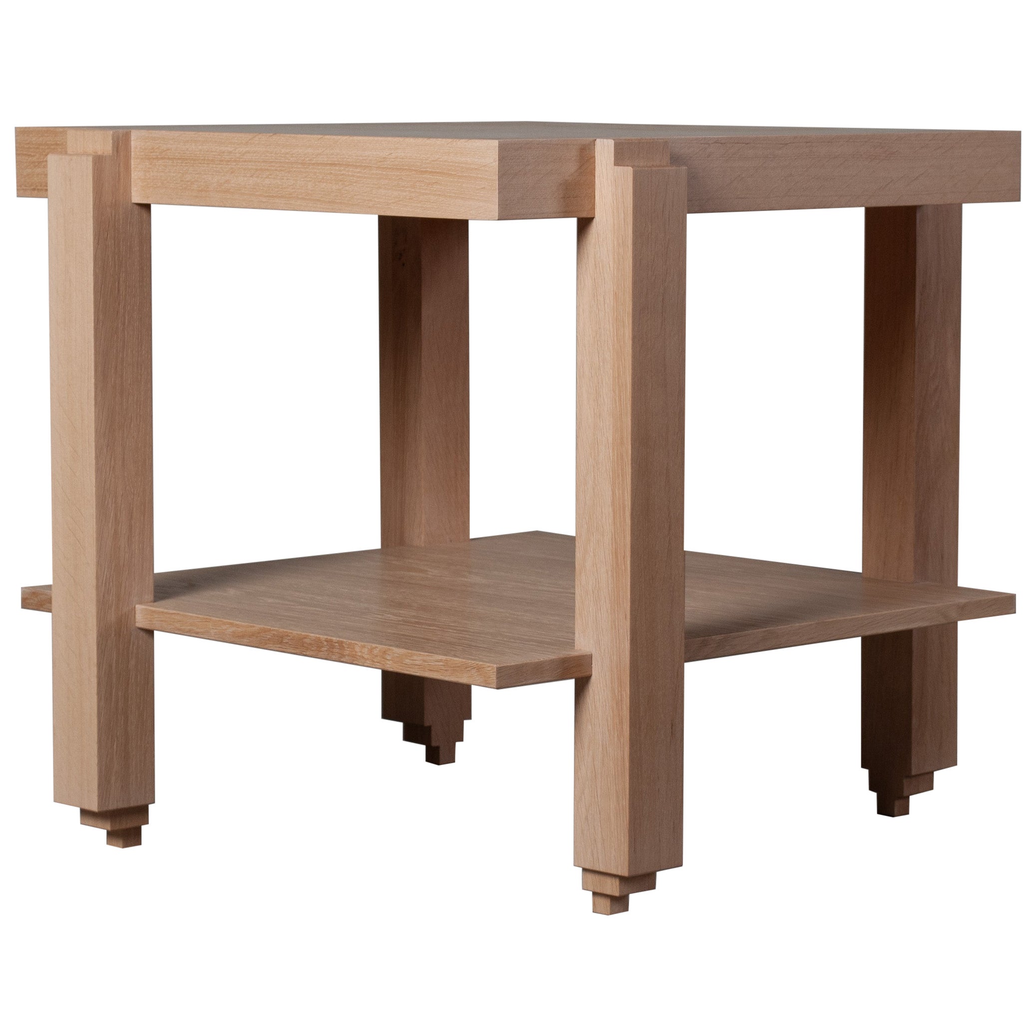 Handcrafted Architectural English Oak Table For Sale