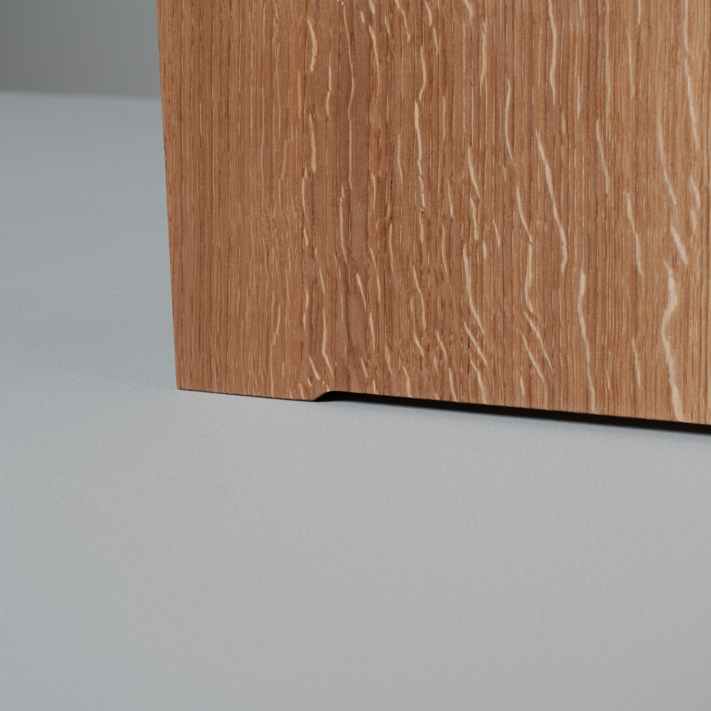 Hand-Crafted Handcrafted Architectural Oak Nightstand or End Table For Sale