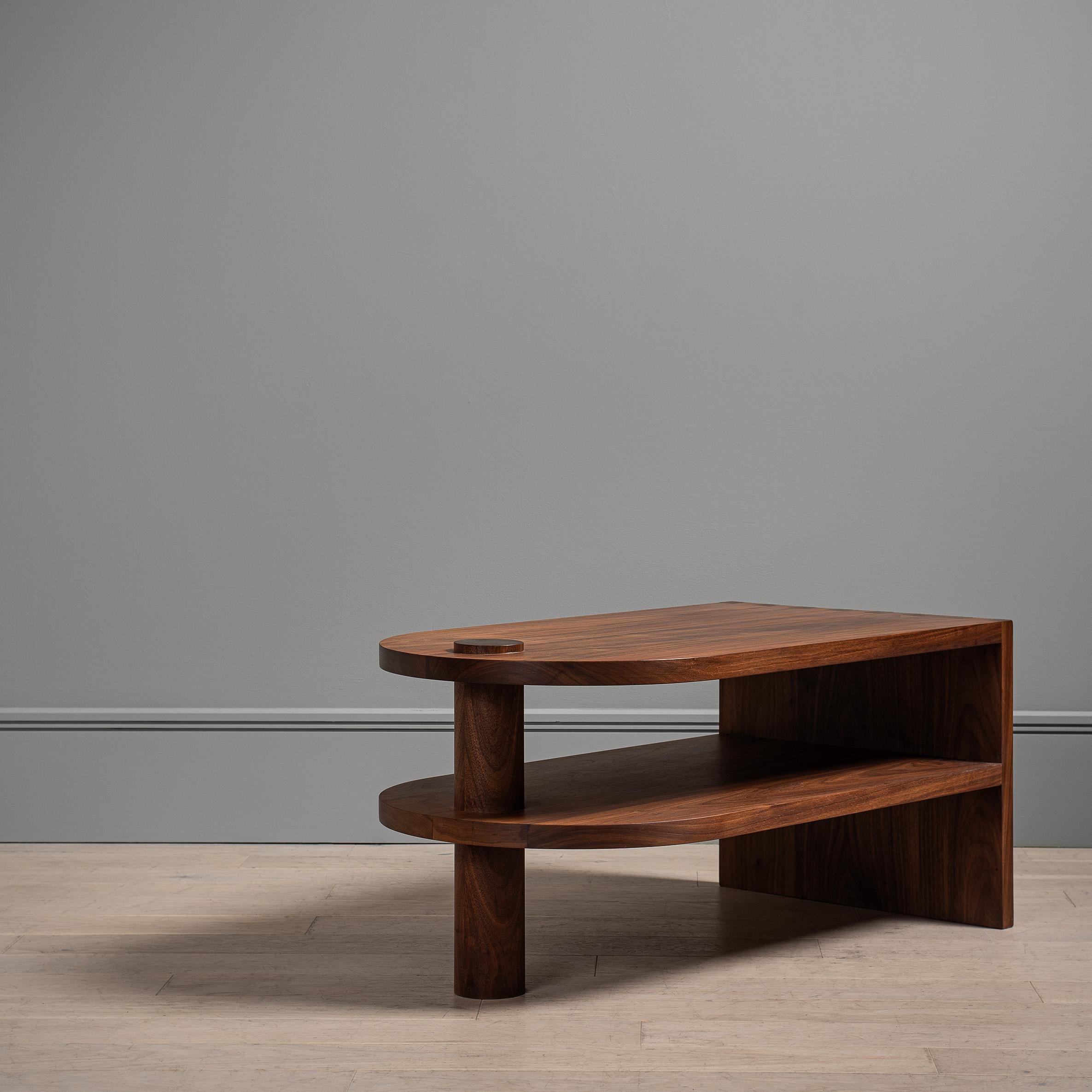 Handcrafted Walnut Tiered Coffee Table In New Condition For Sale In London, GB