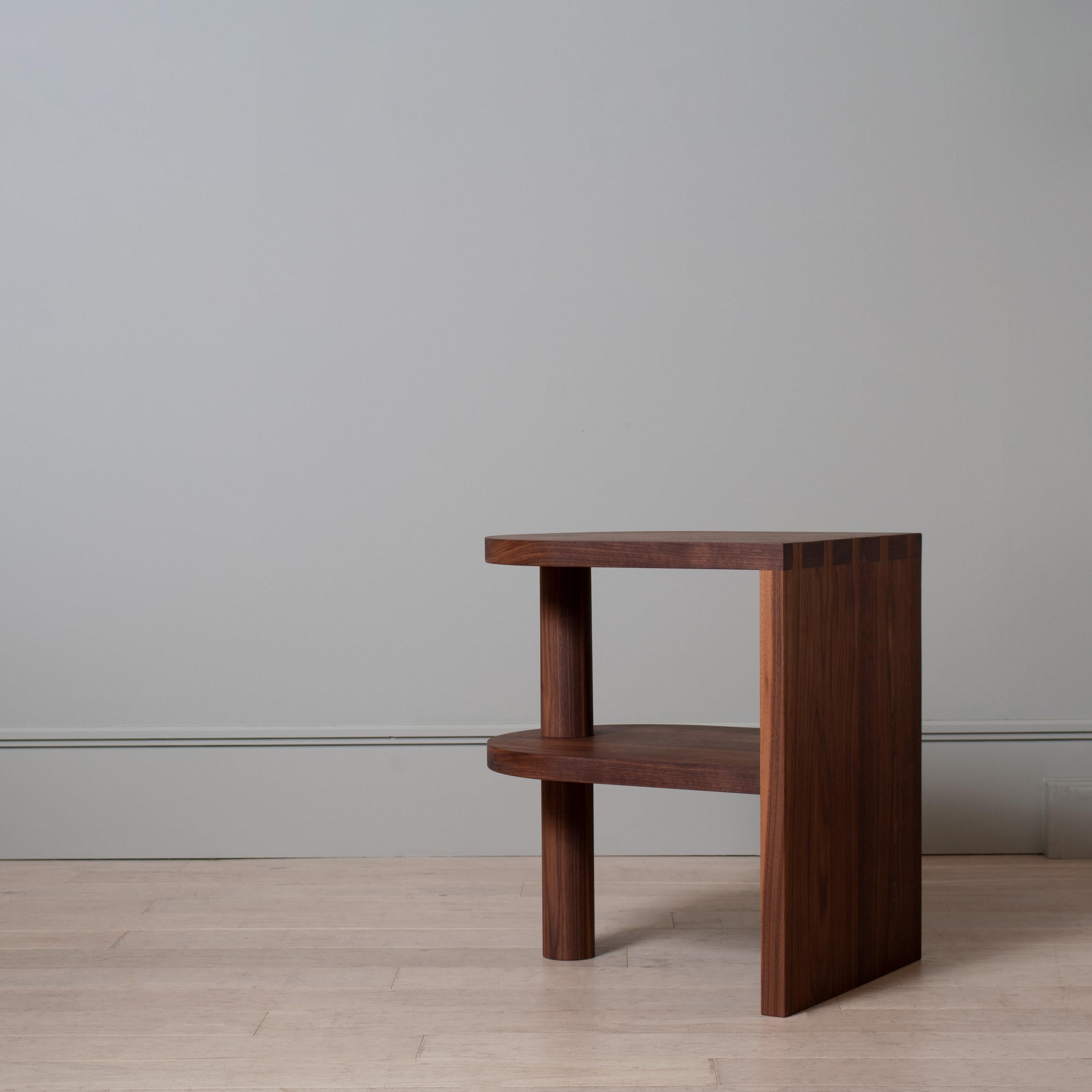 Handcrafted Architectural Walnut End Table In New Condition For Sale In London, GB