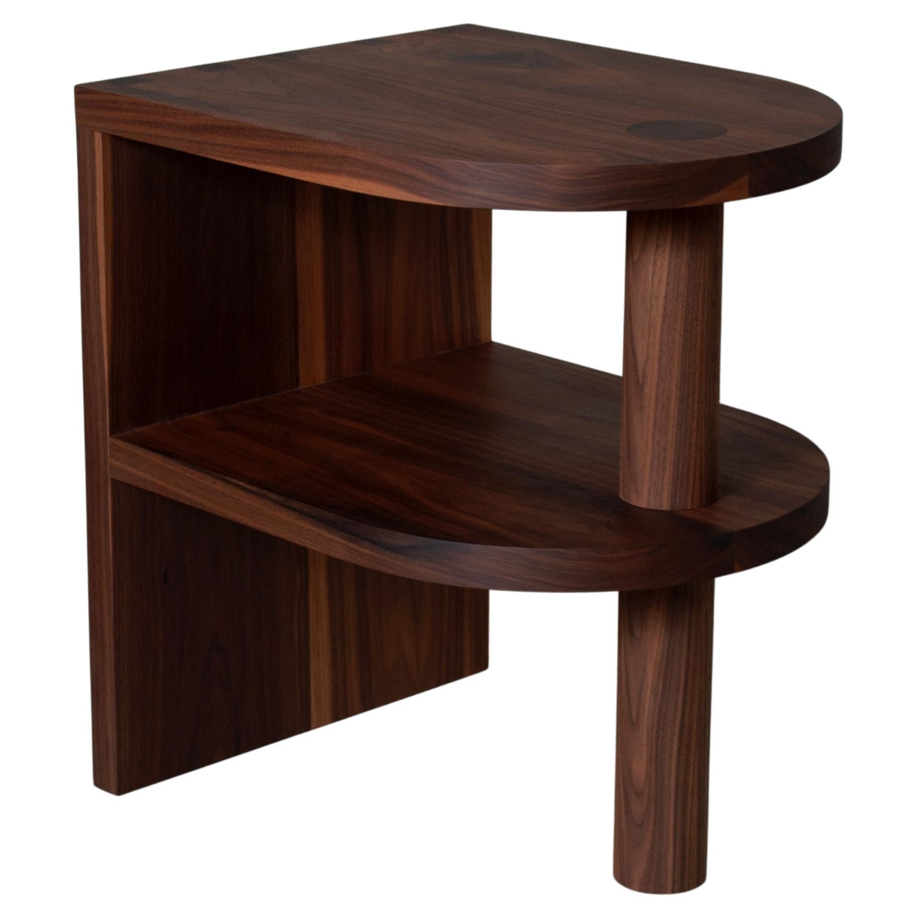 Handcrafted Architectural Walnut End Table