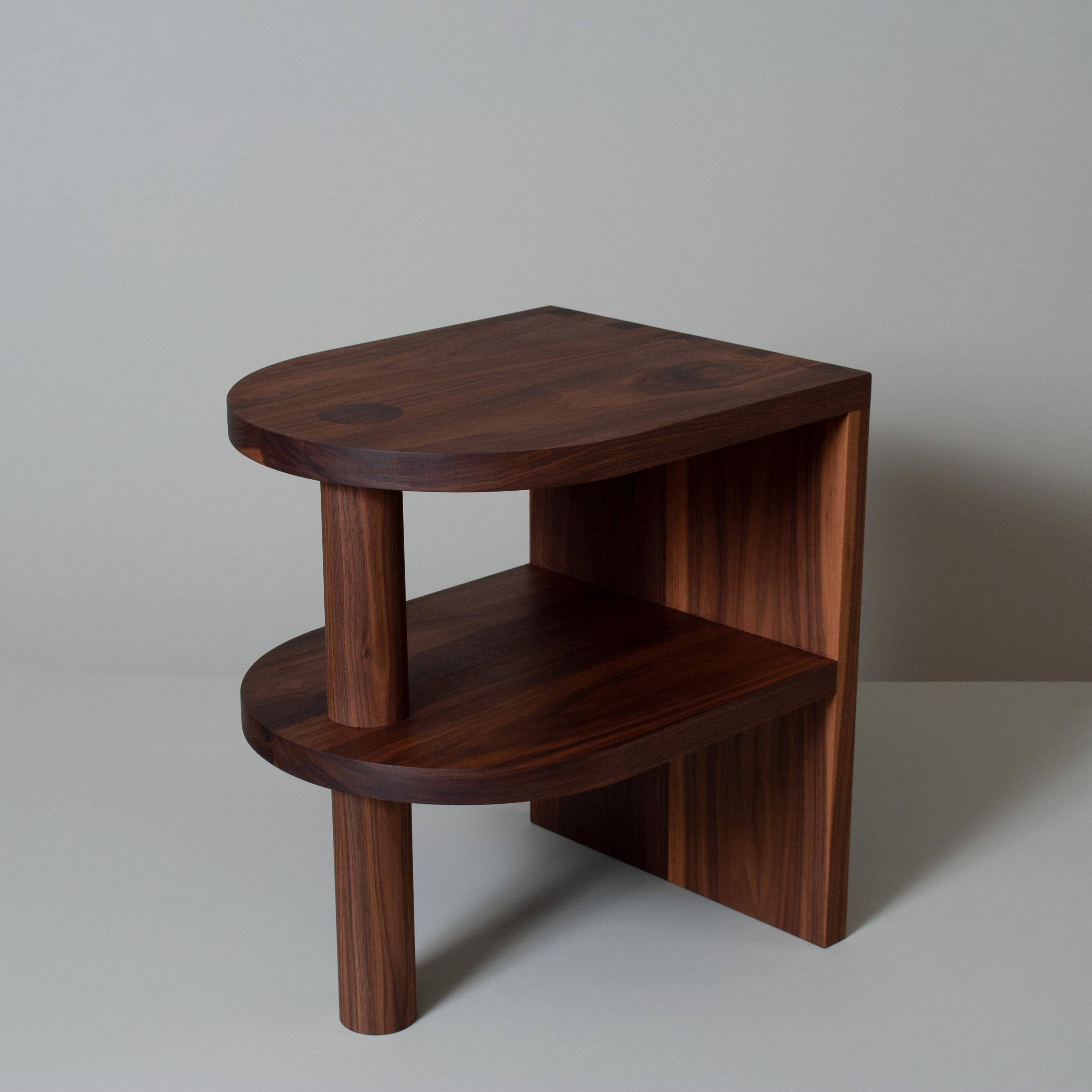 Handcrafted Architectural Walnut Side Table In New Condition For Sale In London, GB