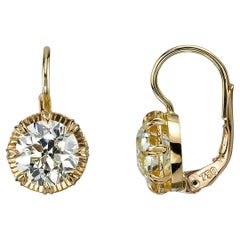 Handcrafted Arielle Old European Cut Diamond Drop Earrings by Single Stone
