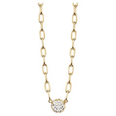 Handcrafted Arielle Old European Cut Diamond Necklace by Single Stone
