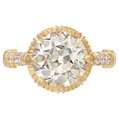 Handcrafted Arielle Old European Cut Diamond Ring by Single Stone