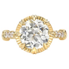 Handcrafted Arielle Old European Cut Diamond Ring by Single Stone