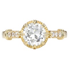 Handcrafted Arielle Old European Cut Diamond Ring by Single Stone 