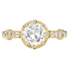 Handcrafted Arielle Old European Cut Diamond Ring by Single Stone
