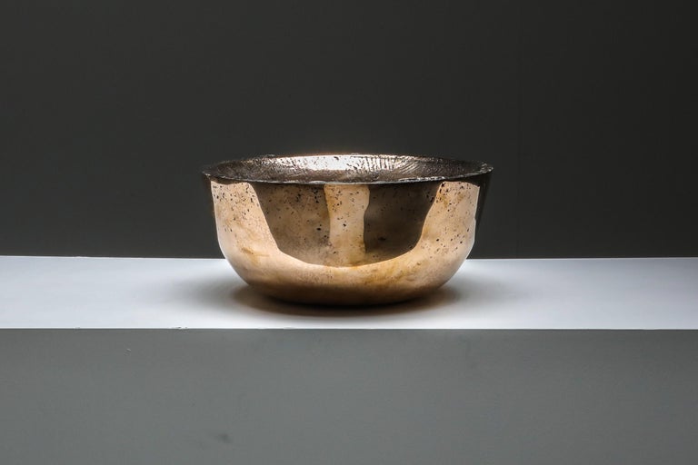 Belgian Brutalist Arno Declercq Bronze Bowl For Sale