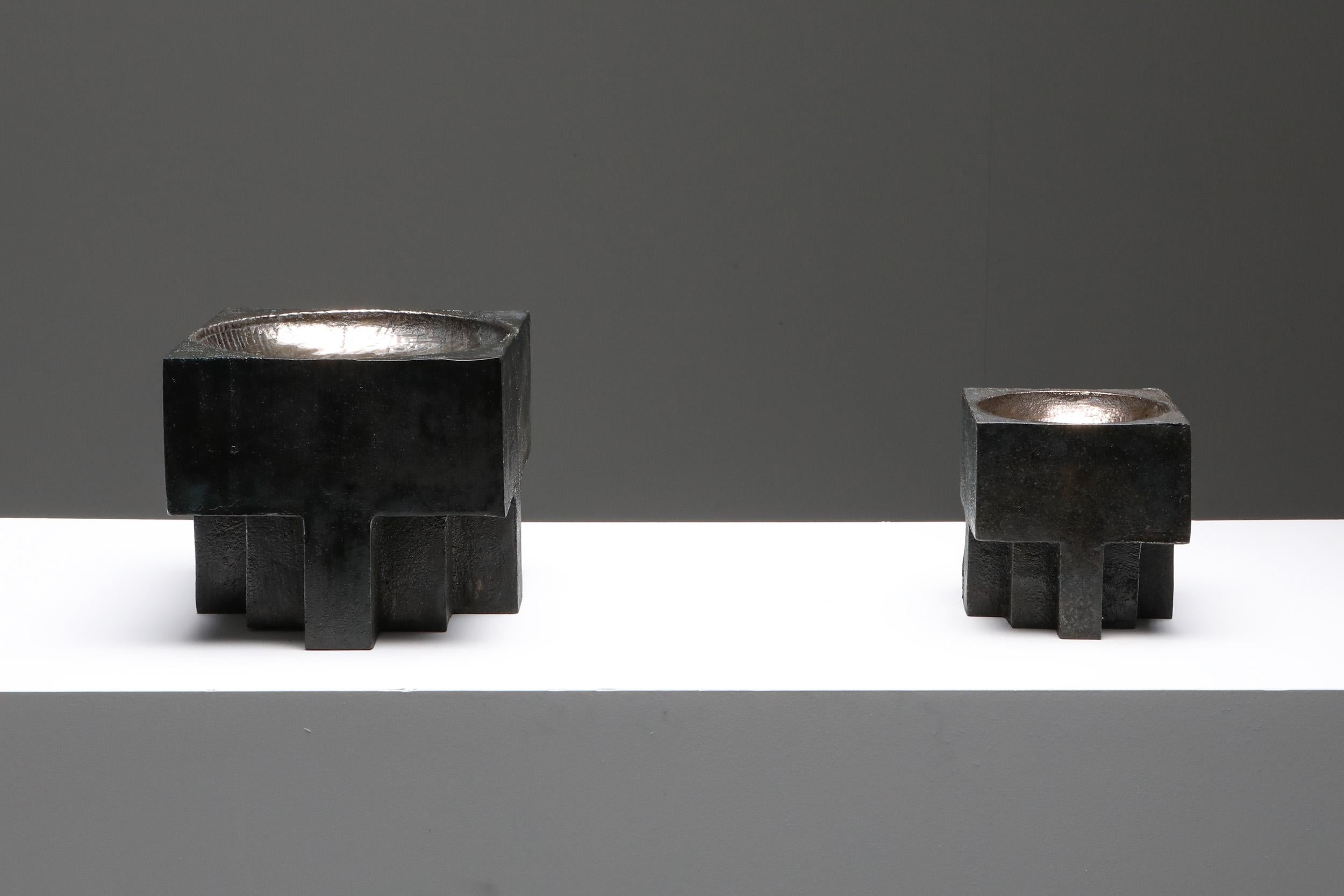 Contemporary Arno Declercq Bronze Cross Pots 10