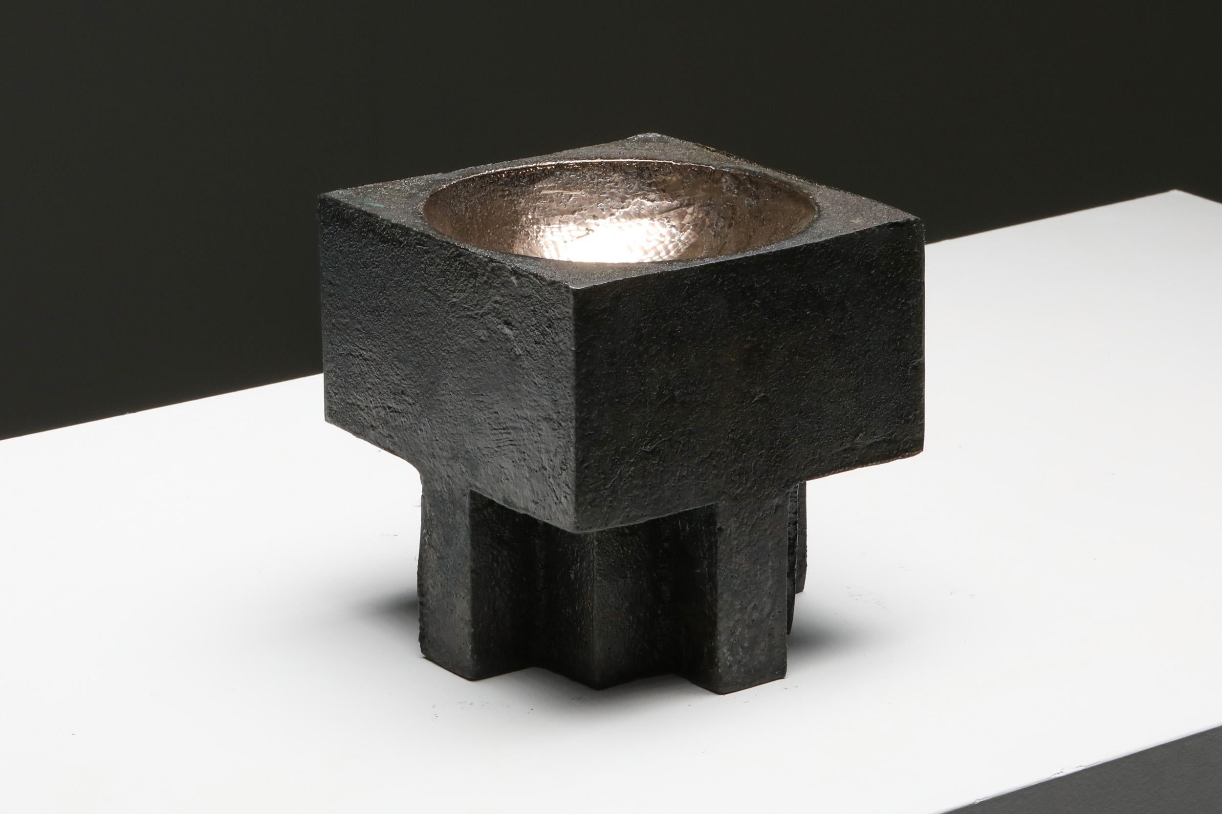 Contemporary Arno Declercq Bronze Cross Pots 2
