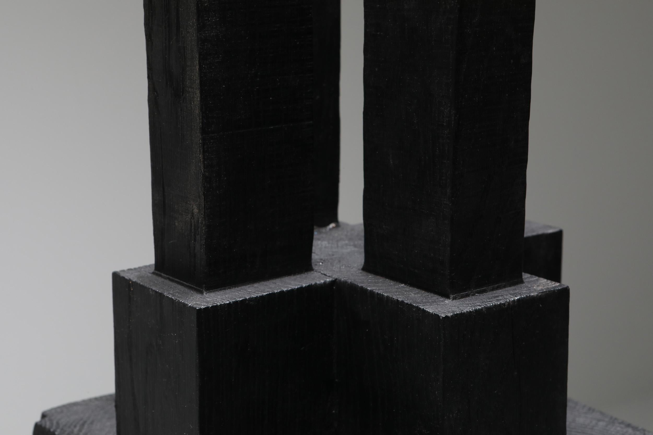 Black burnished iroko Bunker Candleholder 2.0 by Arno De Clercq In New Condition In Antwerp, BE