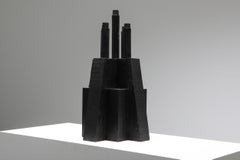 Black brutalist Candleholder by Arno De Clercq
