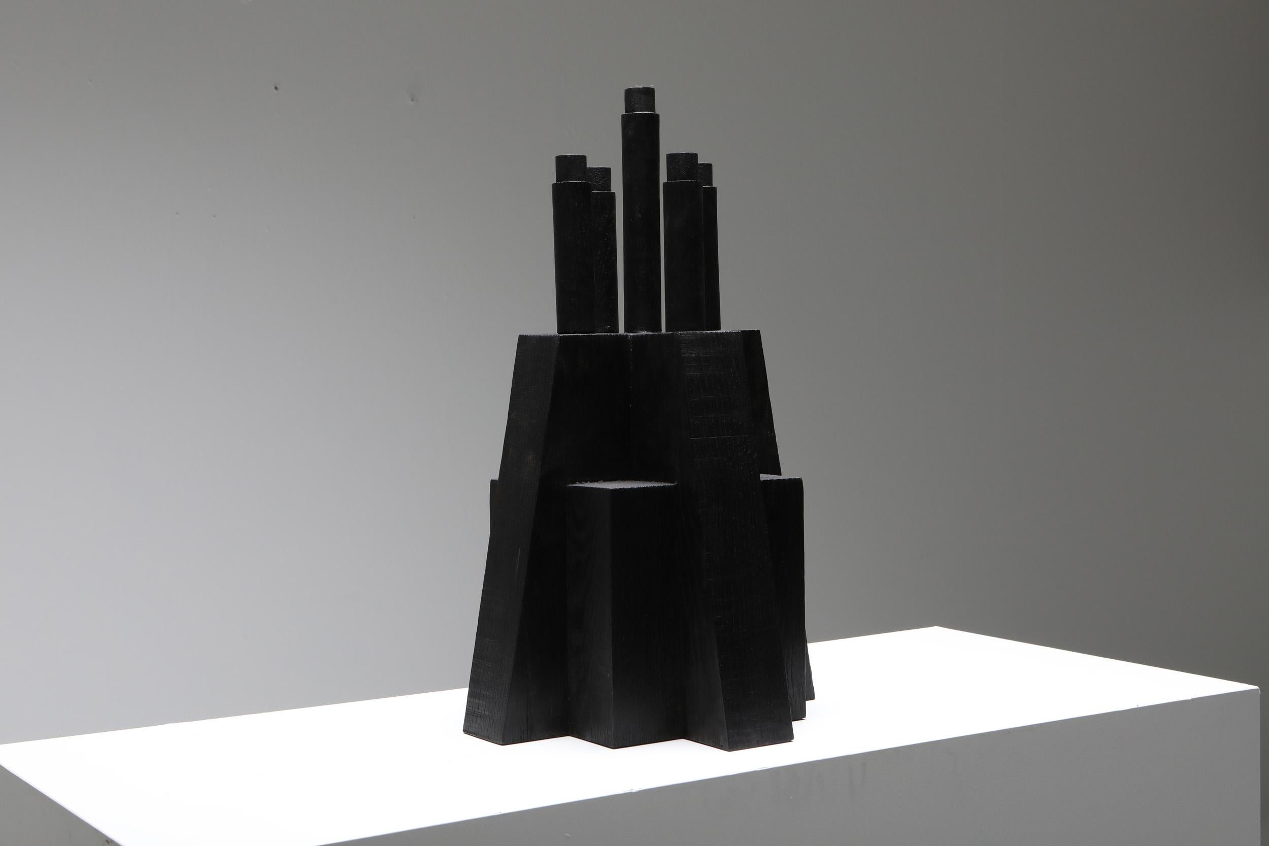 Brutalist Black brutalist  Candleholder by Arno De Clercq